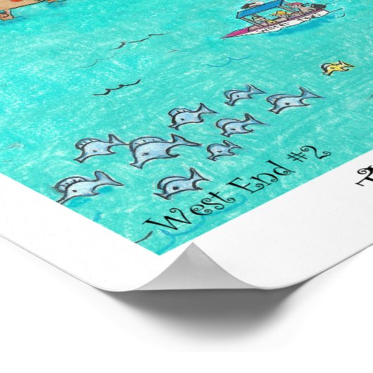 Het hart van West End #2, Roatan, Honduras. Poster (Hoek)