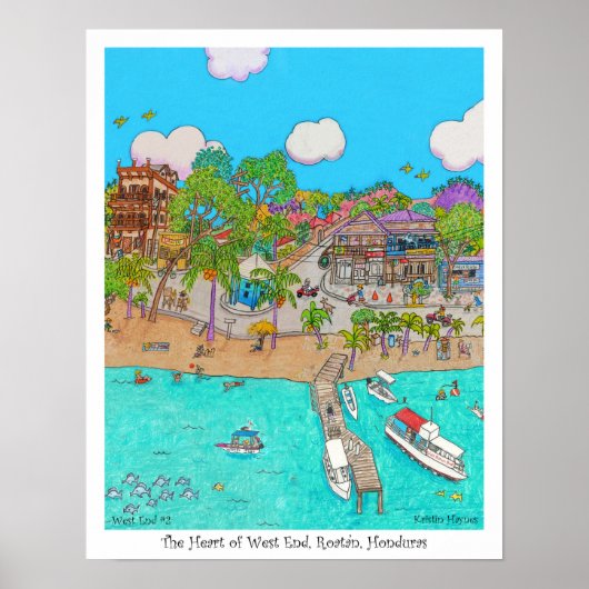 Het hart van West End #2, Roatan, Honduras. Poster (Voorkant)