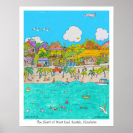 Het hart van West End #3, Roatan, Honduras Poster