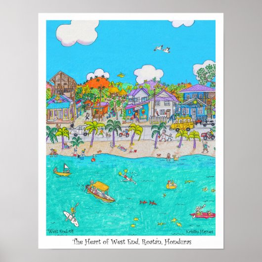 Het hart van West End #4, Roatan, Honduras Poster (Voorkant)