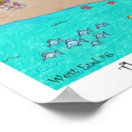 Het hart van West End #6, Roatan, Honduras Poster (Hoek)