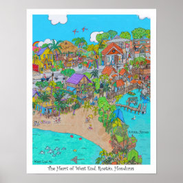 Het hart van West End #6, Roatan, Honduras Poster