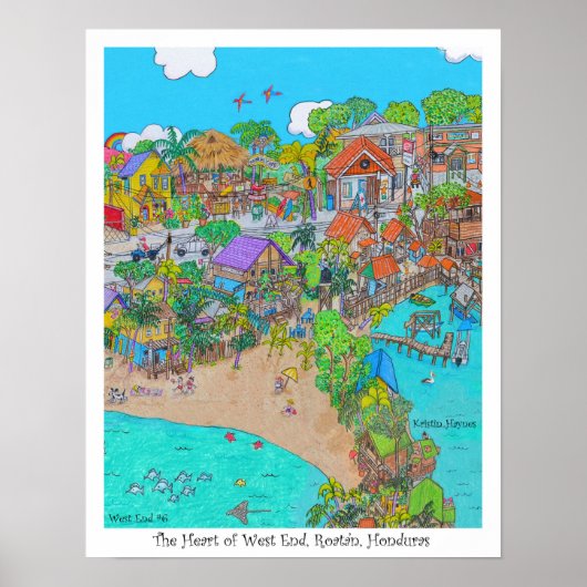 Het hart van West End #6, Roatan, Honduras Poster (Voorkant)