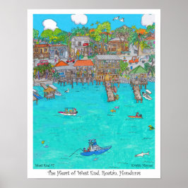 Het hart van West End #7, Roatan, Honduras Poster