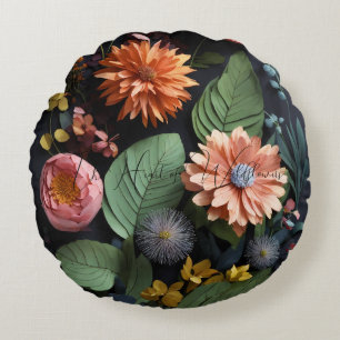 Het hart van wilde bloemen accent ronde kussen