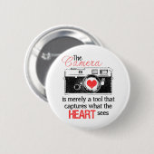 Het hart vastleggen ronde button 5,7 cm (Voorkant /achterkant)