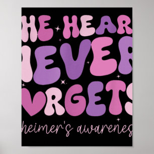 Het hart vergeet nooit de Awarenes van Dementia He Poster