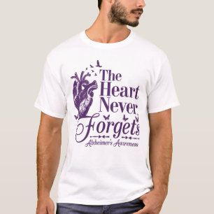 Het hart vergeet nooit het bewustzijn van Alzheime T-shirt