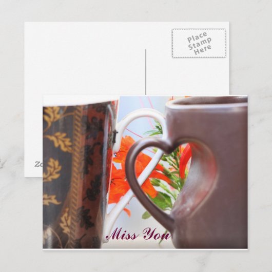 Het hart vormde de Mokken van het Handvat Briefkaart (Voorkant / Achterkant)