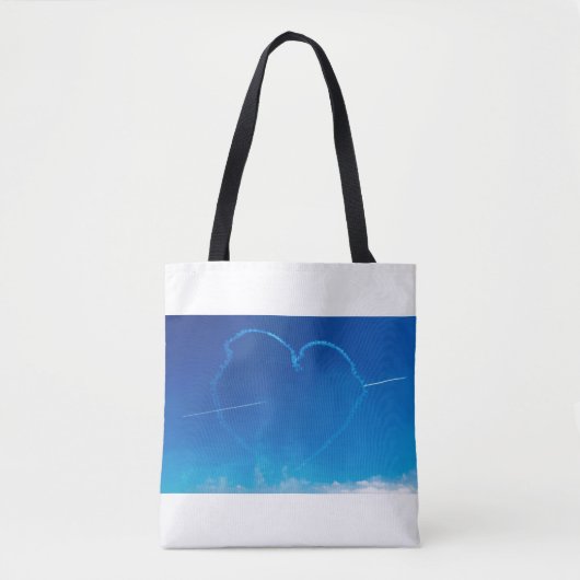 Het hart-vormige vliegtuig sleept Canvas tas (Voorkant)
