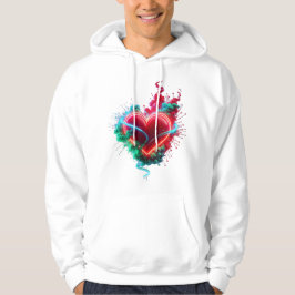 Het hart zo vol dat het explodeert op lange mouw w hoodie