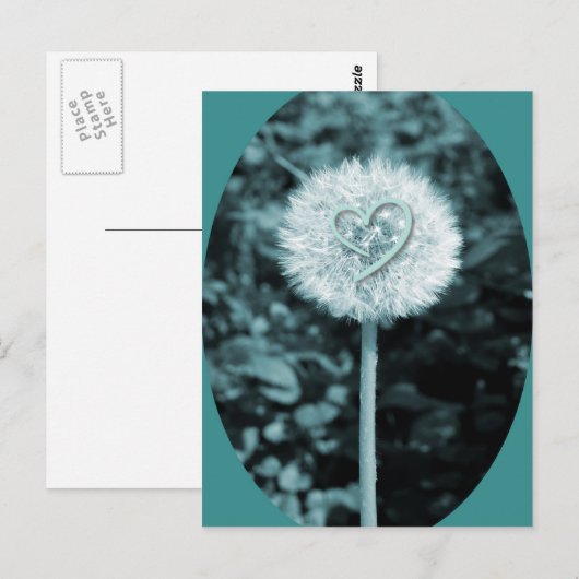 Het hartbloem van Herz blume Briefkaart (Voorkant / Achterkant)