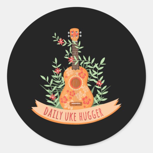 het hawaïaanse ukelele dagblad uke hugger ronde sticker (Voorkant)