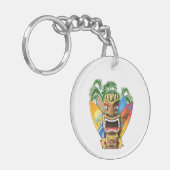 Het Hawaiiaanse Surfen Tiki Sleutelhanger (Voorkant Links)