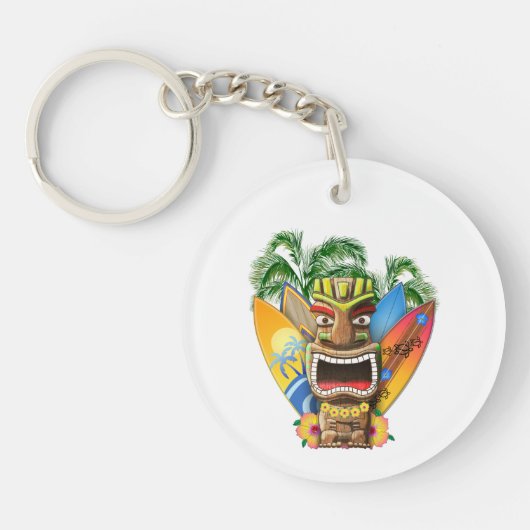 Het Hawaiiaanse Surfen Tiki Sleutelhanger (Voorkant)