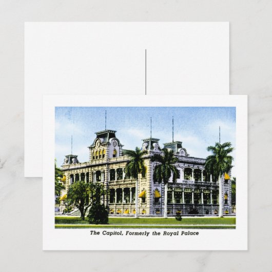 Het Hawaiin Capitol, vroeger het Royal Palace Briefkaart (Voorkant / Achterkant)