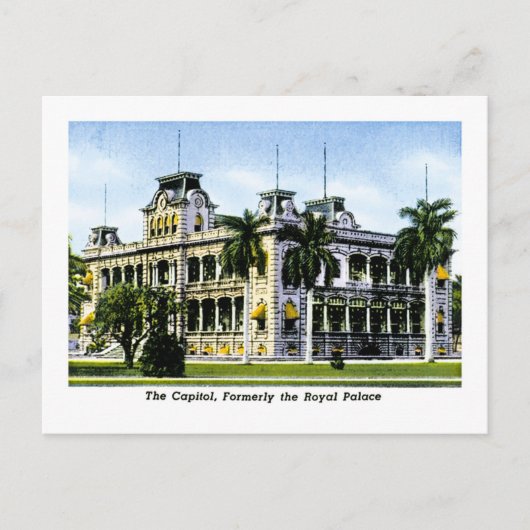 Het Hawaiin Capitol, vroeger het Royal Palace Briefkaart (Voorkant)
