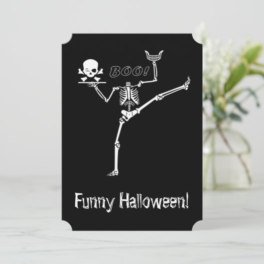 Het headless Dansende Skelet Kaart (Staand voorkant)