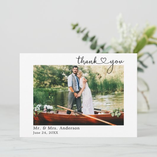 Het heart van de Moderne Minimale Kalligrafie van  Bedankkaart (Staand voorkant)