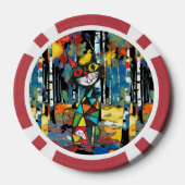 Het hebben van een Abstracte dag poker chip (Achterkant)