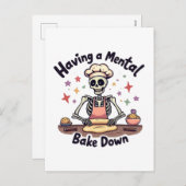Het hebben van een Mental Bake Down Stressed, Bles Feestdagenkaart (Voorkant / Achterkant)