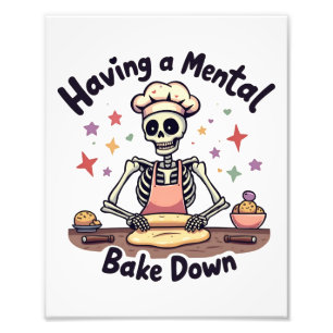 Het hebben van een Mental Bake Down Stressed, Bles Foto Afdruk