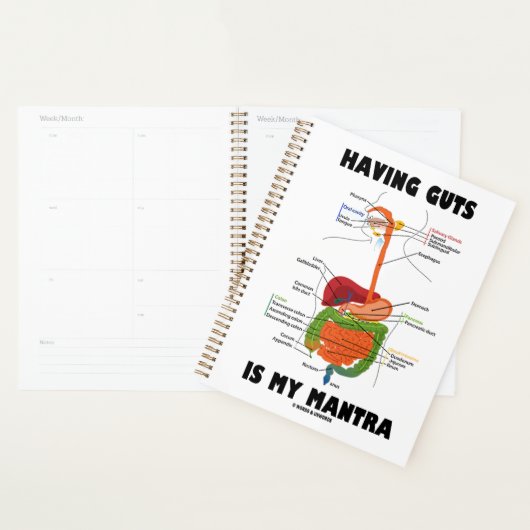 Het hebben van lef is mijn mantra spijsverteringss planner (Display)
