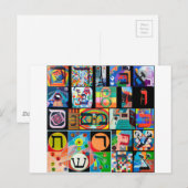 Het Hebreeuwse alfabet - alefbet Briefkaart (Voorkant / Achterkant)