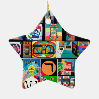 Het Hebreeuwse alfabet - alefbet Keramisch Ornament