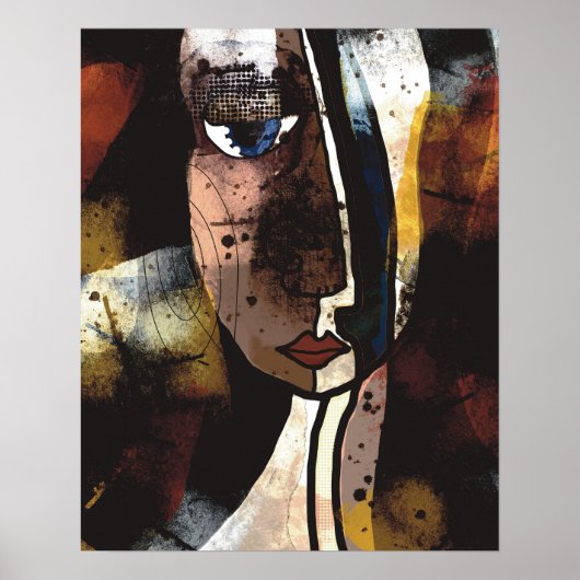 Het hedendaagse Abstracte Kunstgezicht Poster (Voorkant)