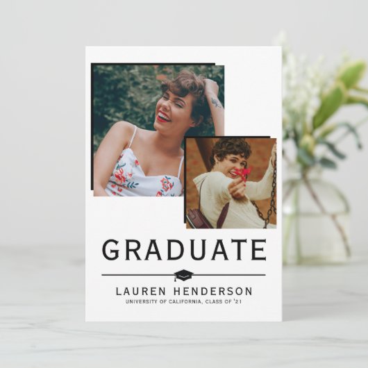 Het hedendaagse Afstuderen Afstuderen van de Foto  Aankondiging (Staand voorkant)
