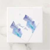 Het hedendaagse blauwe huwelijk bedankt voor de ta bedankjes labels (In situ)