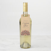 Het hedendaagse bruine strand Mandala Wedding Flessenhanger (Op fles)