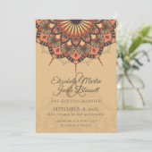Het hedendaagse bruine strand Mandala Wedding Kaart (Staand voorkant)