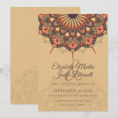 Het hedendaagse bruine strand Mandala Wedding Kaart (Voorkant / Achterkant)