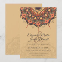 Het hedendaagse bruine strand Mandala Wedding
