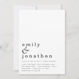 Het hedendaagse Eenvoudige Tekst Zwarte Wit Wedden Kaart