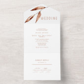 Het hedendaagse eenvoudige Terracotta Wedding All In One Uitnodiging (Binnen)