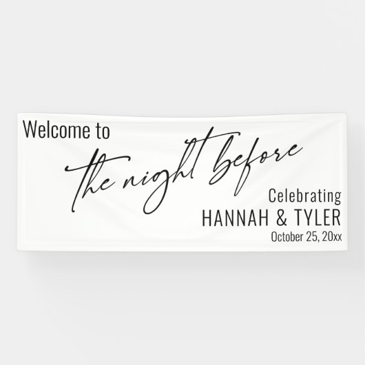 Het hedendaagse, eenvoudige Welkom in de nacht erv Spandoek (Horizontaal)