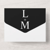 Het hedendaagse Eenvoudige Zwarte Monogram Weddens All In One Uitnodiging (Achterkant)