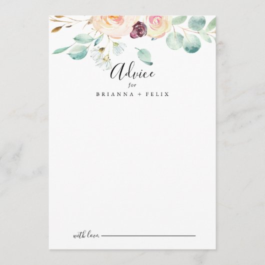 Het hedendaagse Eucalyptus Floral Wedding Advieskaart (Voorkant)