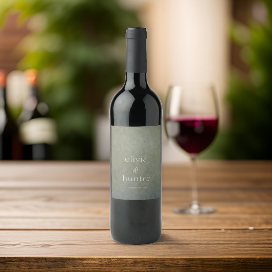 Het hedendaagse gouden ras Faux Suede Paint Weddin Wijn Etiket