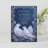 Het hedendaagse hedendaagse witte doven huwelijk kaart (Staand voorkant)