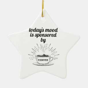 Het hedendaagse hout wordt gesponsord door koffie keramisch ornament
