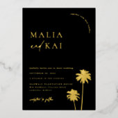 Het hedendaagse Kaastal bruiloft Folie Uitnodiging (Voorkant)