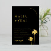 Het hedendaagse Kaastal bruiloft Folie Uitnodiging (Staand Voorkant)