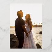 Het hedendaagse Kaastal bruiloft Folie Uitnodiging (Achterkant)