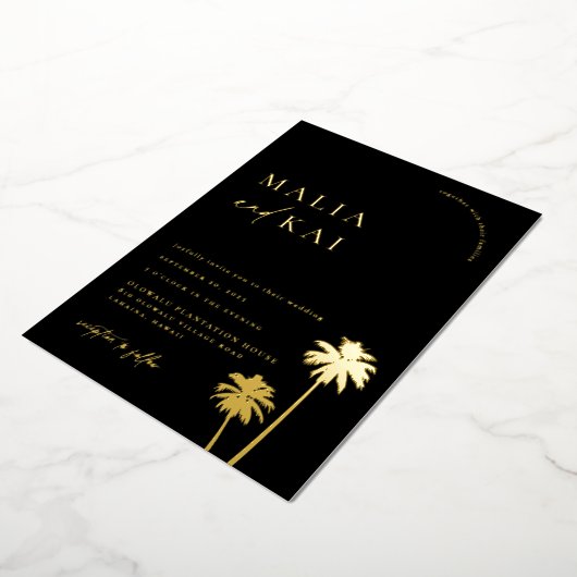 Het hedendaagse Kaastal bruiloft Folie Uitnodiging (Gedraaid)