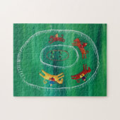 Het hedendaagse kunst van het paardenras Acrylverf Legpuzzel (Horizontaal)