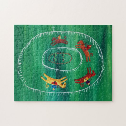 Het hedendaagse kunst van het paardenras Acrylverf Legpuzzel (Horizontaal)